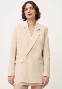 Answear Lab sacou culoarea bej, cu doua randuri de nasturi, modelator imagine