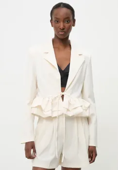 Answear Lab sacou culoarea bej, desfacut, neted imagine