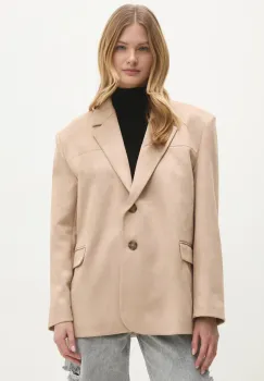 Answear Lab sacou culoarea bej, oversize, neted imagine