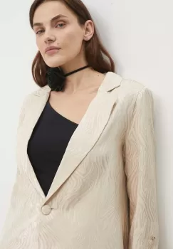 Answear Lab sacou culoarea bej, un singur rand de nasturi, modelator imagine