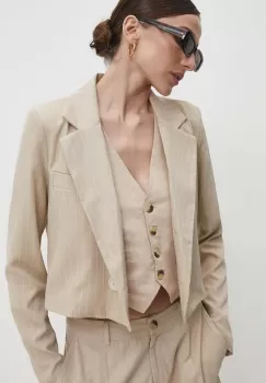 Answear Lab sacou culoarea bej, un singur rand de nasturi, modelator imagine