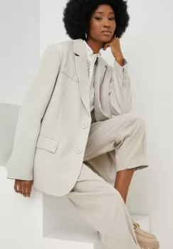Answear Lab sacou culoarea bej, un singur rand de nasturi, neted imagine