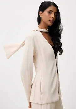 Answear.LAB sacou culoarea bej, un singur rand de nasturi, neted imagine