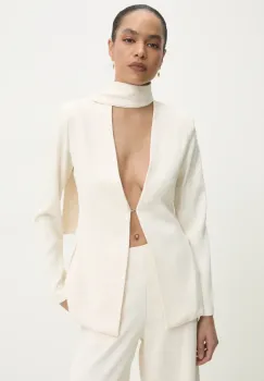 Answear Lab sacou culoarea bej, un singur rand de nasturi, neted imagine