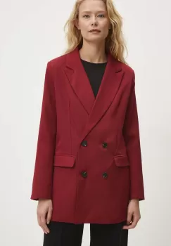 Answear Lab sacou culoarea bordo, cu doua randuri de nasturi, neted imagine