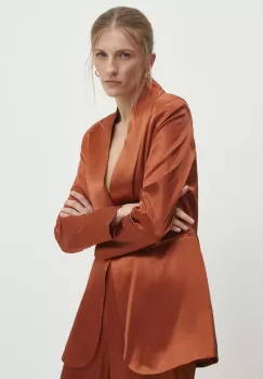 Answear Lab sacou culoarea bordo, un singur rand de nasturi, neted imagine