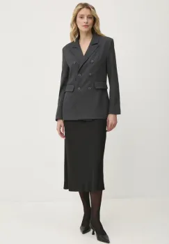 Answear Lab sacou culoarea gri, cu doua randuri de nasturi, neted imagine