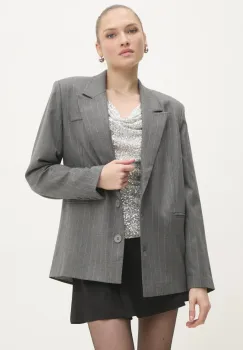 Answear Lab sacou culoarea gri, un singur rand de nasturi, modelator imagine