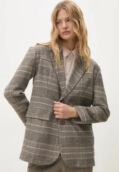 Answear Lab sacou culoarea gri, un singur rand de nasturi, modelator imagine