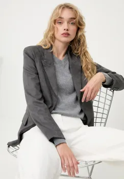 Answear.LAB sacou culoarea gri, un singur rand de nasturi, neted imagine