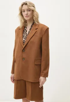 Answear Lab sacou culoarea maro, oversize, neted imagine