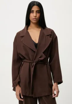 Answear Lab sacou culoarea maro, oversize, neted imagine