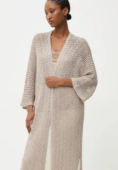 Answear.LAB sacou culoarea maro, oversize, neted imagine