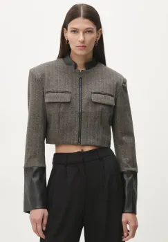 Answear Lab sacou culoarea maro, un singur rand de nasturi, modelator imagine