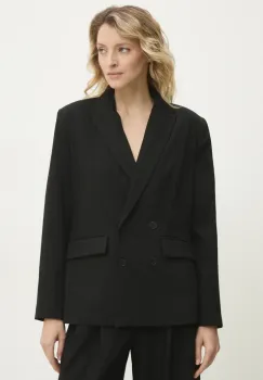 Answear Lab sacou culoarea negru, cu doua randuri de nasturi, modelator imagine
