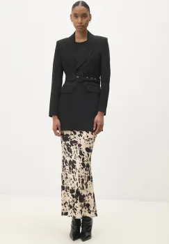 Answear Lab sacou culoarea negru, cu doua randuri de nasturi, modelator imagine