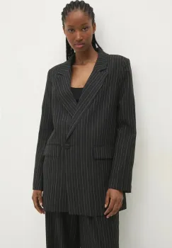 Answear Lab sacou culoarea negru, cu doua randuri de nasturi, modelator imagine