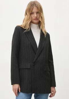 Answear Lab sacou culoarea negru, cu doua randuri de nasturi, modelator imagine