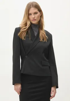 Answear Lab sacou culoarea negru, cu doua randuri de nasturi, neted imagine