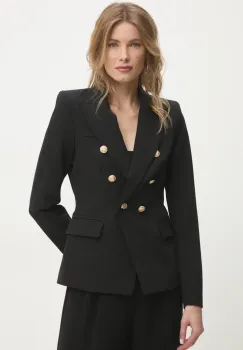 Answear Lab sacou culoarea negru, cu doua randuri de nasturi, neted imagine