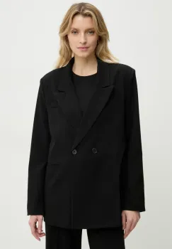 Answear Lab sacou culoarea negru, cu doua randuri de nasturi, neted imagine