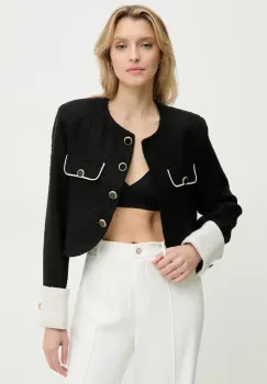 Answear Lab sacou culoarea negru, desfacut, neted imagine