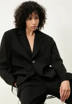 Answear Lab sacou culoarea negru, oversize, neted imagine