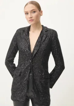 Answear Lab sacou culoarea negru, un singur rand de nasturi imagine
