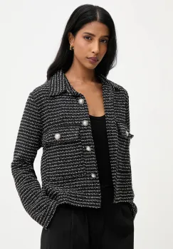 Answear.LAB sacou culoarea negru, un singur rand de nasturi, modelator imagine