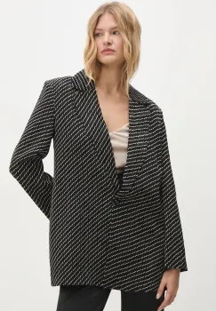 Answear Lab sacou culoarea negru, un singur rand de nasturi, modelator imagine