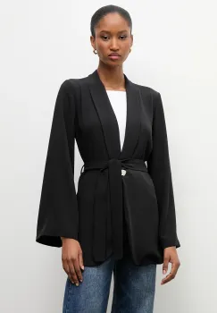 Answear.LAB sacou culoarea negru, un singur rand de nasturi, neted imagine