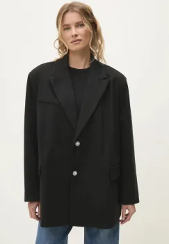 Answear Lab sacou culoarea negru, un singur rand de nasturi, neted imagine