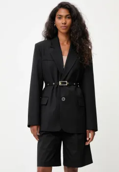 Answear Lab sacou culoarea negru, un singur rand de nasturi, neted imagine