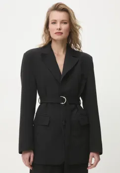 Answear Lab sacou culoarea negru, un singur rand de nasturi, neted imagine