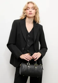 Answear.LAB sacou culoarea negru, un singur rand de nasturi, neted imagine