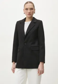 Answear Lab sacou culoarea negru, un singur rand de nasturi, neted imagine