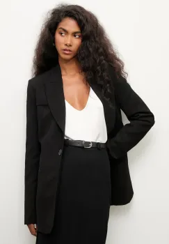 Answear.LAB sacou culoarea negru, un singur rand de nasturi, neted imagine