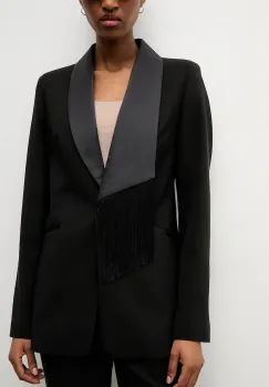 Answear.LAB sacou culoarea negru, un singur rand de nasturi, neted imagine