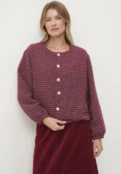 Answear Lab sacou culoarea rosu, un singur rand de nasturi, modelator imagine