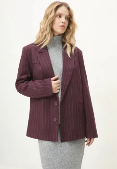 Answear Lab sacou culoarea violet, un singur rand de nasturi, modelator imagine
