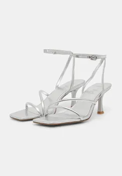 Answear Lab sandale de piele culoarea argintiu imagine