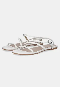 Answear Lab sandale de piele femei, culoarea alb imagine
