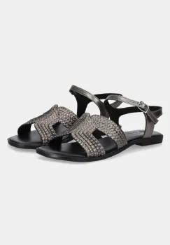 Answear Lab sandale de piele femei, culoarea argintiu imagine
