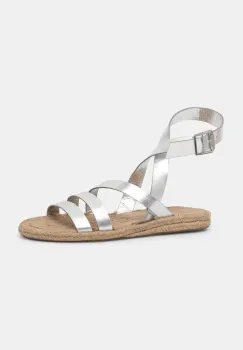 Answear Lab sandale de piele femei, culoarea argintiu imagine