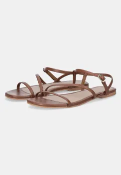 Answear Lab sandale de piele femei, culoarea maro imagine