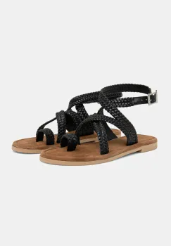 Answear Lab sandale de piele femei, culoarea negru imagine