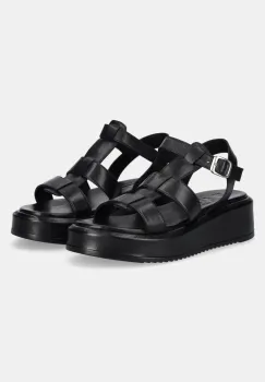 Answear Lab sandale de piele femei, culoarea negru, cu platforma imagine
