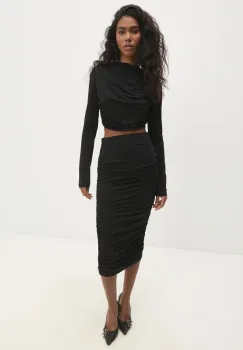 Answear Lab set - bluza si fusta culoarea negru imagine