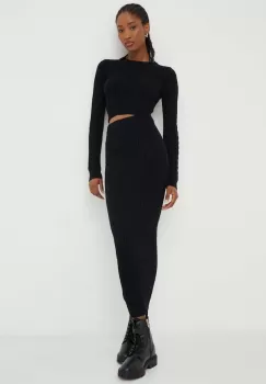 Answear Lab set - pulover si fusta culoarea negru imagine