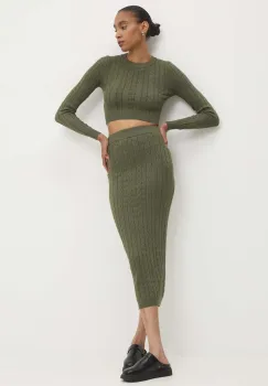 Answear Lab set - pulover si fusta culoarea verde imagine